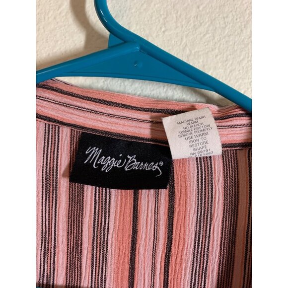 Maggie Barnes Layered Button Up Top Womens Plus Size 2X Business Casual Pink LS4 - Picture 5 of 5